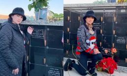 Bà xã Chí Tài đến thăm mộ chồng trước khi tổ chức giỗ đầu ở Mỹ cho cố nghệ sĩ