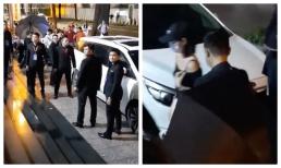 Hải Tú cũng được dàn vệ sĩ hộ tống cực kĩ y hệt siêu sao, cư dân mạng mỉa mai: 'Ai thèm chụp mà che'