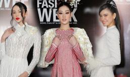 Trương Quỳnh Anh, Khánh Vân... cùng dàn sao truyền hình diện áo dài quý phái đổ bộ thảm đỏ Tuần lễ thời trang Việt Nam ngày thứ 2