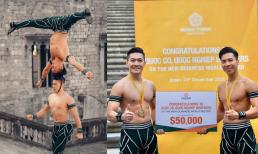 Xác lập kỷ lục Guinness mới, Quốc Cơ - Quốc nghiệp được thưởng nóng hơn 1 tỷ đồng