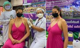 Hoa hậu Hoàn vũ Thái Lan gây tranh cãi vì mặc váy 2 dây đi tiêm vaccine