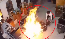 Châm lửa hút thuốc, khách hàng suýt thiêu rụi tiệm làm tóc
