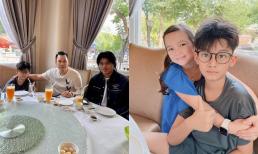 Khoảnh khắc hiếm hoi khi quý tử nhà Lệ Quyên hội ngộ, đi ăn với anh trai cùng cha khác mẹ