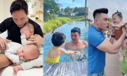 Hội các 'ông bố bỉm sữa' của Vbiz: Kim Lý một nách hai con, Trường Giang chơi đùa cùng ái nữ đến 'toát mồ hôi' 