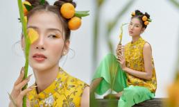 Á hậu Hoàng Thùy gây sốt với bộ ảnh cực độc lạ: Dùng quýt làm cài tóc vẫn khoe được nhan sắc xinh đẹp và cá tính hết nấc 