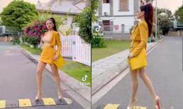 Vũ Thu Phương thần thái ngút ngàn, trổ tài catwalk trên đường