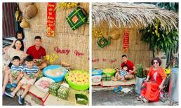 Hải Băng tạo tiểu cảnh và gói bánh chưng tại gia cực xôm tụ, mẹ chồng U70 hiếm hoi xuất hiện 