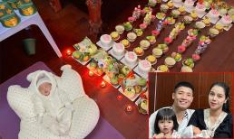 Vợ chồng cầu thủ Bùi Tiến Dũng và Khánh Linh tổ chức tiệc đầy tháng cho con, dàn tuyển thủ vào gửi lời chúc