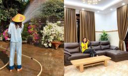 H'Hen Niê giản dị diện đồ ngủ dọn nhà đón Tết cùng bố mẹ, sân vườn trang trí nhiều cây xanh hoành tráng