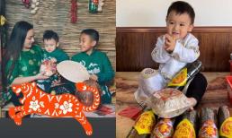 Con gái cố ca sĩ Phi Nhung chụp ảnh Tết cùng hai nhóc tỳ, lên chùa gói bánh tét tưởng nhớ mẹ