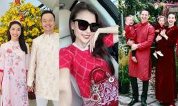 Sao Việt mặc gì trong ngày mùng 1 Tết: Diễm My 9x cùng bạn trai diện áo dài, Thúy Diễm 'lên đồ' vừa trẻ vừa sang