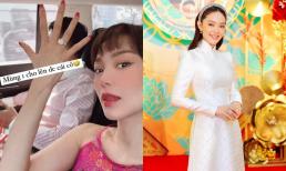 Minh Hằng khoe nhẫn kim cương khủng ở ngón áp út, người đàn ông giấu mặt chung khung hình gây tò mò