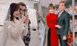 Anh Tuấn 'Phố trong làng' đưa bà xã kém 11 tuổi đi thử váy cưới, nhan sắc người đẹp gây chú ý