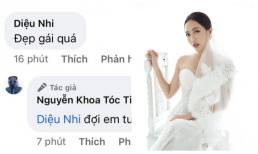 Khen Tóc Tiên diện đầm cô dâu quá đẹp, Diệu Nhi bị 'bóc' chuyện chuẩn bị cưới Anh Tú?
