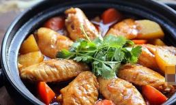 Không cần chiên, chỉ cần đổ bát nước cốt và đun trực tiếp, món cánh gà hầm này ăn tuyệt ngon