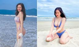 Diện bikini trên bãi biển, Bà Tưng khiến dân mạng 'mắt chữ A mồm chữ O' vì vòng một ngồn ngộn