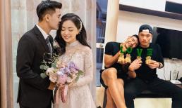 Vợ Hà Đức Chinh chia sẻ sau đám cưới, thủ môn Bùi Tiến Dũng vào chúc mừng và hứa 'nhận nuôi' con đồng nghiệp 