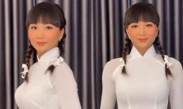 'Cưa sừng làm nghé', H'Hen Niê hóa nữ sinh trung học non mơn mởn trong bộ áo dài tinh khôi