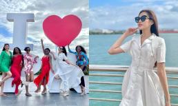 Đỗ Thị Hà khoe nhan sắc tươi tắn ở Puerto Rico sau khi tham dự Chung kết Miss World, chụp ảnh lưu niệm cùng các người đẹp