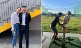 Em gái Công Vinh được anh trai dạy chơi golf nhưng lại gặp vấn đề về quần áo