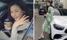 'Hoa hậu đẹp nhất Hàn Quốc' lần đầu lộ bụng bầu to lùm lùm ở tháng thứ 7 khi tạo dáng bên xế sang 