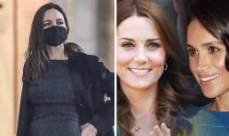 Angelina Jolie sải bước dưới cơn mưa ở Rome, nhưng sao cả Kate và Meghan lại bị réo gọi tên