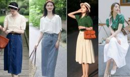 Đây là những set đồ mùa hè mà một cô nàng thanh lịch nên có, 'áo + váy' thì khí chất hẳn ra 