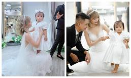 Con gái Mạc Văn Khoa được bố mẹ cho thử đầm công chúa để chụp ảnh cưới, biểu cảm thế nào mà ai nấy cười bò?