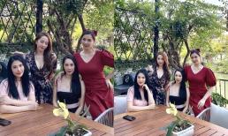 Lâu lắm mới được dịp tụ tập cùng hội chị em, Quỳnh Nga lại giật hết spotlight vì pha trưng trổ vòng một gây 'nhức mắt' 