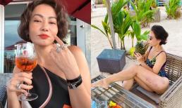 Thu Minh khoe body cực nóng bỏng với bikini một mảnh nhưng lại để lộ vết thương to gây lo lắng 