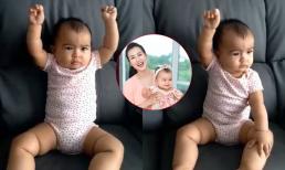 'Cười xỉu' với biểu cảm mặt quạu của con gái Võ Hạ Trâm khi mẹ bắt tập thể dục buổi sáng