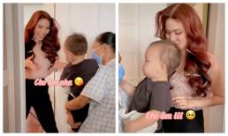 Được người đẹp đình đám như Lan Khuê năn nỉ xin bế, Leon nhà Hà Hồ biết làm giá nhưng hài xỉu