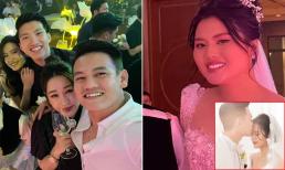 Ảnh hậu trường nét căng trong đám cưới Thành Chung: Đoàn Văn Hậu và Doãn Hải My dính như sam, cô dâu lộ nhan sắc khác ảnh tự đăng