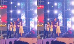 'Ca sĩ hội chợ' Du Thiên bị fan nữ cưỡng hôn trên sân khấu ở Bắc Ninh