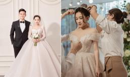Hậu vệ Hồ Tấn Tài đưa vợ sắp cưới đi thử váy, nhan sắc cô dâu khiến dân tình trầm trồ 