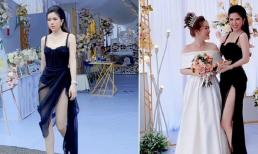 Cô gái chiếm trọn spotlight khi diện đồ đi biển đến đám cưới bạn thân