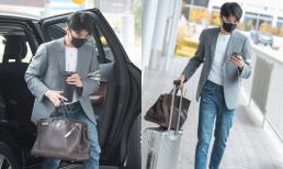 Noo Phước Thịnh tạo dáng điển trai ở sân bay dù che kín mặt, dân tình nhìn mà 'phát mê'