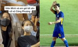 Ra sân cổ vũ Công Phượng, Viên Minh có phản ứng tinh tế khi phát hiện bị quay lén