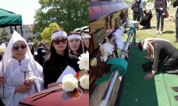 Vợ cũ Bằng Kiều đến tang lễ của bố vợ nhạc sĩ Lê Quang, xúc động trước tình cảm mọi người dành cho Cam Thơ