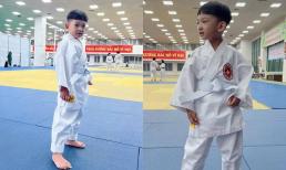 Thúy Diễm cho con trai hơn 3 tuổi đi học võ, nhìn biểu cảm 'cực ngầu' của nhóc tì khiến dân tình 'đốn tim'