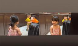 Đến chịu với độ mê trai của con gái Đông Nhi: Thấy 'soái ca' nhà Dương Khắc Linh ôm người khác liền quay lưng và có ngay biểu cảm cực bá đạo