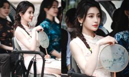 Angelababy gây sốt với nhan sắc hút hồn khi diện sườn xám gợi cảm đi quay show
