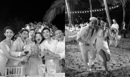 Loạt khoảnh khắc 'cô dâu' Ngô Thanh Vân vui hết nấc bên hội bạn thân trong đêm tiệc đám cưới ở bãi biển