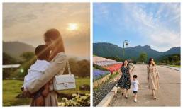Hòa Minzy đưa mẹ và con trai cùng du lịch, hình ảnh cõng bé Bo đi chơi gây xúc động mạnh