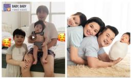 Lê Khánh khoe khung ảnh hai con trai giống ông xã y đúc, còn lầy lội trách yêu: 'Còn phiên bản của em đâu'