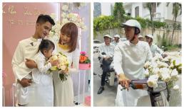 Mạc Văn Khoa lái honda đến đón dâu cực vui nhộn, bà xã đeo vàng nặng trĩu cả người