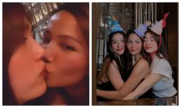 H'Hen Niê diện váy cắt xẻ khoe dáng gợi cảm mừng tuổi mới, gây choáng với khoảnh khắc hôn môi Á hậu Lệ Hằng