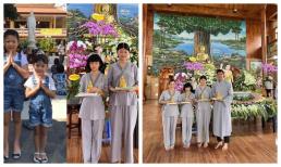 Vợ Bình Minh đăng ảnh đi chùa của hai ái nữ, đôi chân dài miên man khiến ai nấy giật mình 