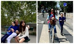 Hồng Nhung trở về Pháp cùng các con, nhìn khoảnh khắc cặp song sinh làm nũng với bạn trai Tây của mẹ mới tan chảy