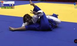HCV Judo Hoàng Thị Tình gây 'bão mạng' với khoảnh khắc dễ thương khi vừa hạ gục đối thủ